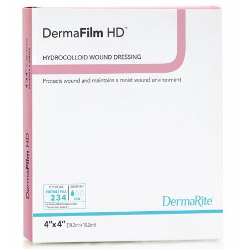 Hydrocolloid Dressing DermaFilm 4 X 4 Inch Square Sterile 00219E