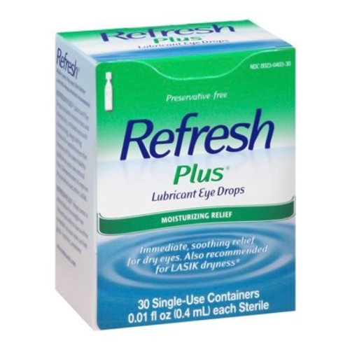 Eye Lubricant Refresh Plus 0.01 oz. Eye Drops 00023040330 Box/30