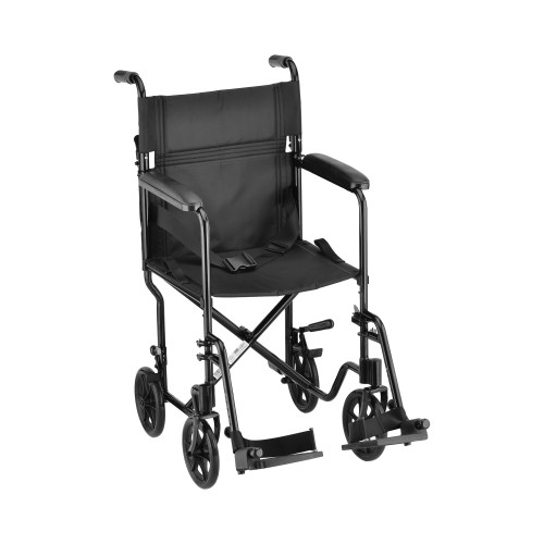 Lightweight Transport Chair Nova Aluminum Frame 300 lbs. Weight Capacity Full Length / Fixed Height Arm Black Upholstery 329BK Each/1