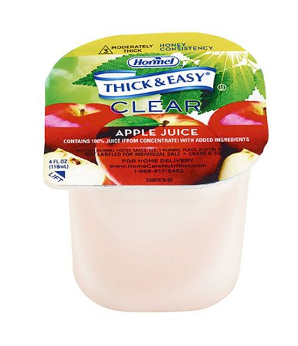 Thickened Beverage Thick Easy 4 oz. Portion Cup Apple Juice Flavor Ready to Use Honey Consistency 12687 Case/24