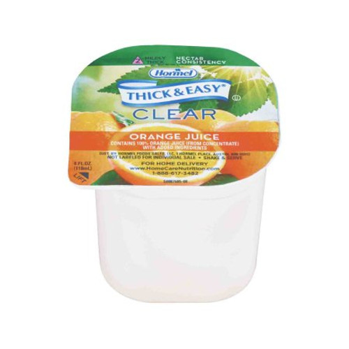 Thickened Beverage Thick Easy 4 oz. Portion Cup Orange Juice Flavor Ready to Use Nectar Consistency 49144 Case/24