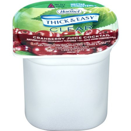 Thickened Beverage Thick Easy 4 oz. Portion Cup Cranberry Juice Cocktail Flavor Ready to Use Nectar Consistency 39705 Case/24