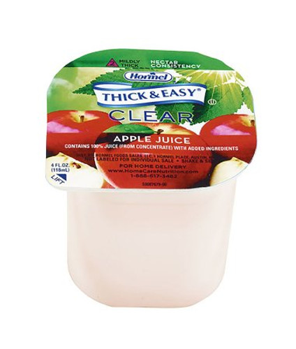 Thickened Beverage Thick Easy 4 oz. Portion Cup Apple Juice Flavor Ready to Use Nectar Consistency 41530 Case/24