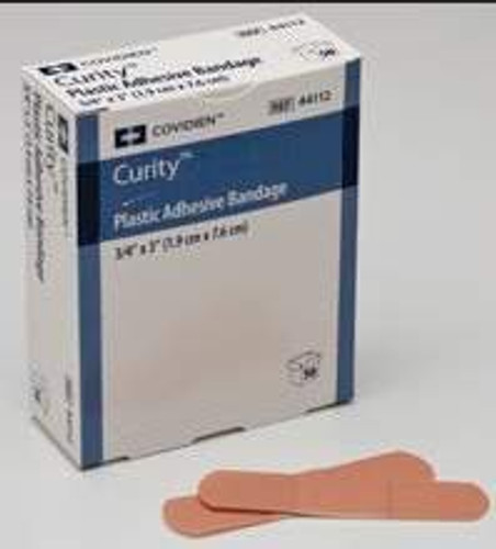 Adhesive Strip Curity 3/4 X 3 Inch Plastic Rectangle Tan Sterile 44113-