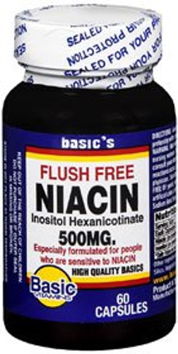 Dietary Supplement Basic s Flush Free Niacin Niacin / Inositol 400 mg - 100 mg Strength Capsule 60 per Bottle 30761020912 Bottle/1