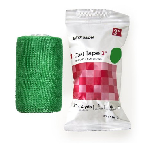 Cast Tape McKesson 3 Inch X 12 Foot Fiberglass Green 115-3G Box/10