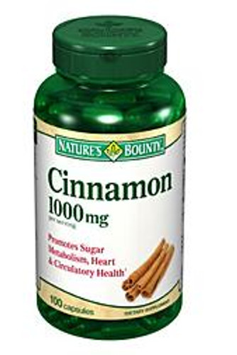 Herbal Supplement Nature s Bounty Cinnamomum Cassia 500 mg Strength Capsule 100 per Bottle Cinnamon Flavor 74312014020 Bottle/1