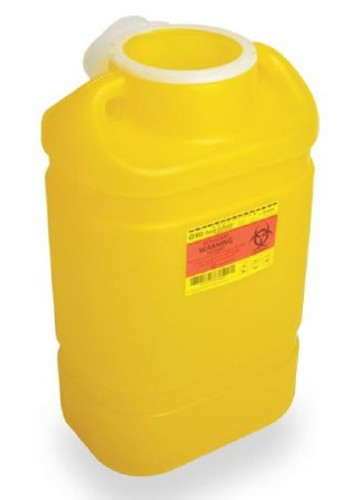 Chemotherapy Waste Container BD 12 H X 10-1/2 W X 7-1/2 D Inch 3 Gallon Yellow Base / White Lid Vertical Entry Hinged Cap Lid 305076