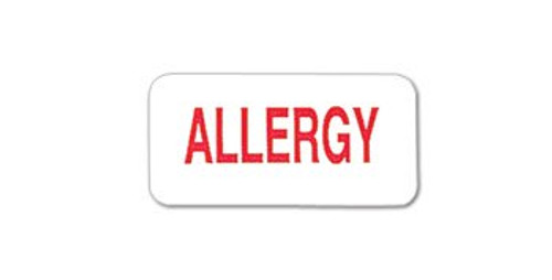 Pre-Printed Label Carstens Allergy Alert White Autoclavable Allergy Red Alert Label 3/4 X 1-1/2 Inch 1685-11 Roll/1