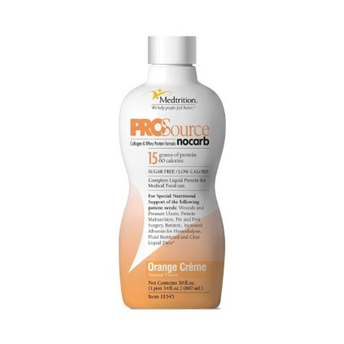 Protein Supplement ProSource NoCarb Orange Crme Flavor 32 oz. Bottle Ready to Use 11545