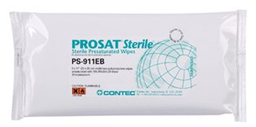 PROSAT Sterile Surface Disinfectant Cleaner Premoistened Cleanroom Manual Pull Wipe 30 Count Soft Pack Disposable Alcohol Scent Sterile 18999474 Pack/30