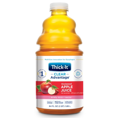Thickened Beverage Thick-It Clear Advantage 64 oz. Bottle Apple Flavor Ready to Use Nectar Consistency B454-A5044