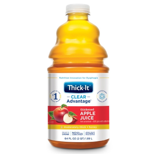 Thickened Beverage Thick-It Clear Advantage 64 oz. Bottle Apple Flavor Ready to Use Honey Consistency B456-A5044