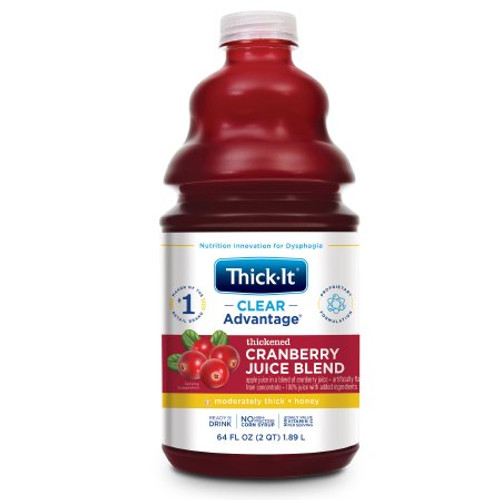 Thickened Beverage Thick-It Clear Advantage 64 oz. Bottle Cranberry Flavor Ready to Use Honey Consistency B460-A5044 Case/4