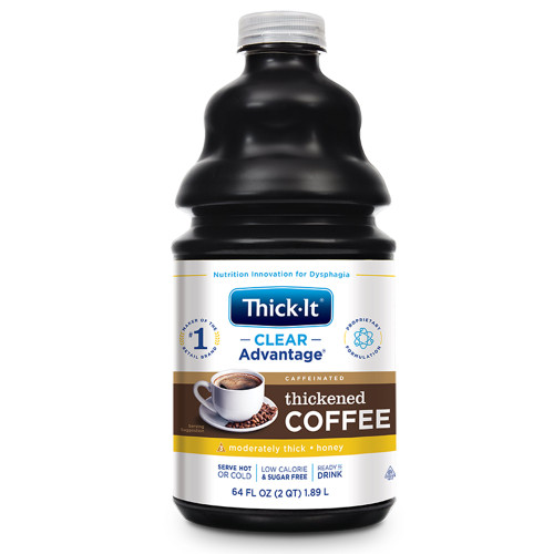 Thickened Beverage Thick-It Clear Advantage 64 oz. Bottle Coffee Flavor Ready to Use Honey Consistency B470-A5044 Case/4
