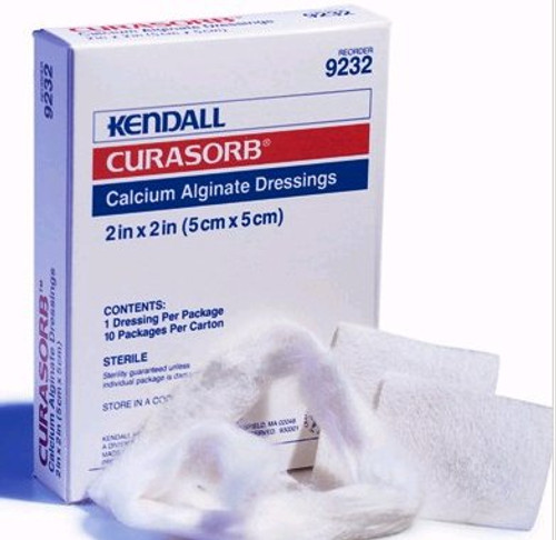 Calcium Alginate Dressing Kendall 4 X 5-1/2 Inch Square Calcium Alginate Sterile 9240