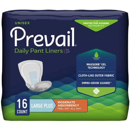 Bladder Control Pad Prevail Daily Pant Liners 28 Inch Length Moderate Absorbency Polymer Core Large Plus Adult Unisex Disposable PL-113/1