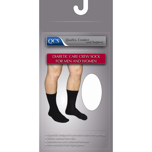 Diabetic Socks QCS Crew Large White Closed Toe 1680 WHI LG Pair/1 Diabetic Socks QCS Crew Large White Closed Toe 1680 WHI LG Pair/1