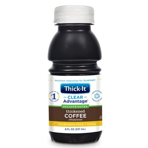Thickened Decaffeinated Beverage Thick-It Clear Advantage 8 oz. Bottle Coffee Flavor Ready to Use Honey Consistency B473-L9044