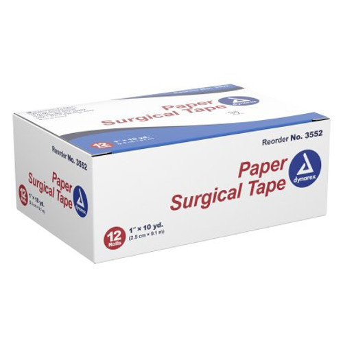 Medical Tape Dynarex Porous Paper 1 Inch X 10 Yard White NonSterile 3552