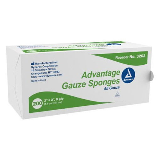 Gauze Sponge Advantage Gauze 8-Ply 2 X 2 Inch Square NonSterile 3262 Pack/200