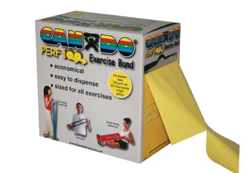 Exercise Resistance Band CanDo Perf 100 Yellow 5 Inch X 100 Yard X-Light Resistance 10-5191 Each/1