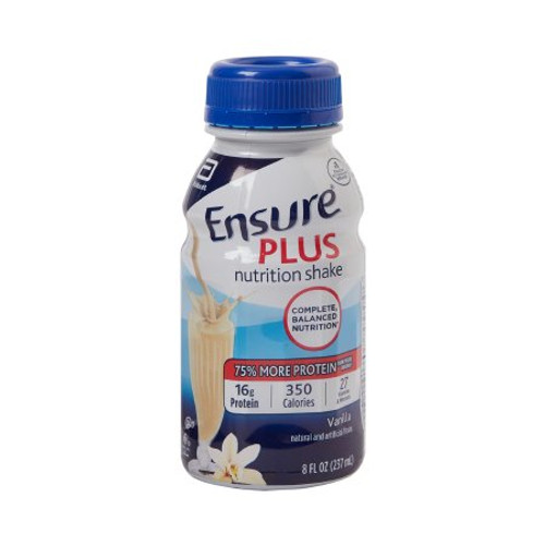 Oral Supplement Ensure Plus Nutrition Shake Vanilla Flavor Ready to Use 8 oz. Bottle 57263