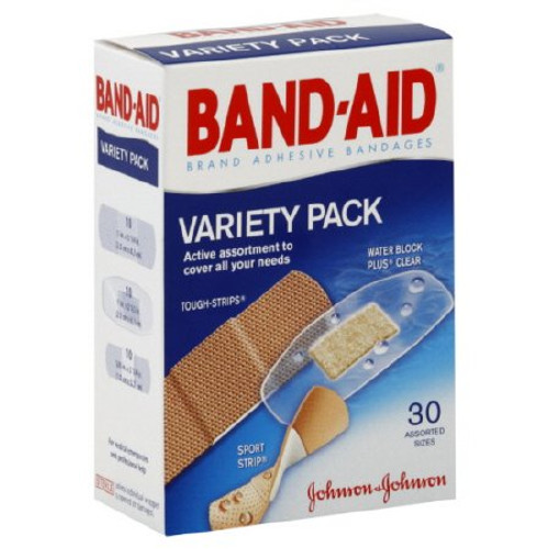 Adhesive Strip Band-Aid Variety Pack Assorted Sizes Fabric / Plastic Assorted Shapes Clear / Tan Sterile 111907500 Box/1