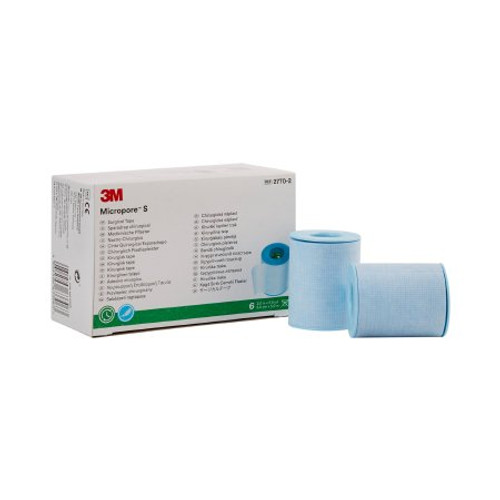 Medical Tape 3M Micropore S Skin Friendly Silicone 2 Inch X 5-1/2 Yard Blue NonSterile 2770-2