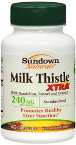 Herbal Supplement Sundown Naturals Milk Thistle Extract 240 mg Strength Capsule 60 per Bottle 03076800348 Bottle/1