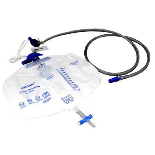 Urinary Drain Bag AMSure Anti-Reflux Valve Sterile Fluid Path 2000 mL Vinyl AS32600 Case/20