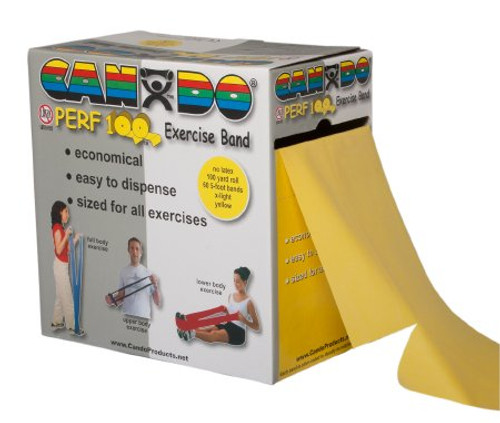 Exercise Resistance Band CanDo Perf 100 Yellow 5 Inch X 100 Yard X-Light Resistance 10-5691 Each/1