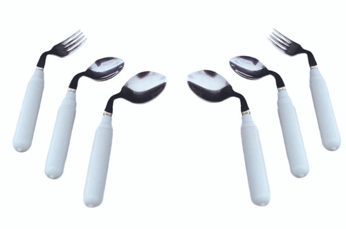 Fork Comfort Grip Left Handed White Vinyl Coated 61-0046L Each/1