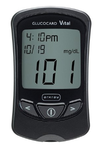 Blood Glucose Meter Glucocard Vital 7 Second Results Stores Up To 250 Results 14 and 30 Day Averaging Auto Coding 761100