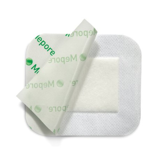 Adhesive Dressing Mepore 3-3/5 X 8 Inch Nonwoven Spunlace Polyester Rectangle White Sterile 671100