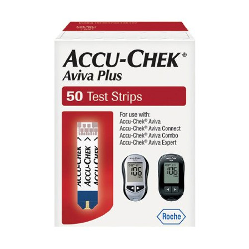 Blood Glucose Test Strips Accu-Chek Aviva Plus 50 Strips per Box Tiny 0.6 microliter drop For Accu-Chek Aviva Blood Glucose Meter 06908217001