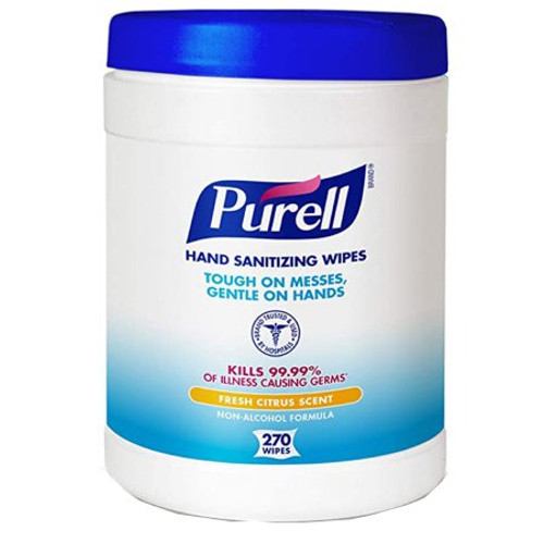 Hand Sanitizing Wipe Purell 270 Count BZK Benzalkonium Chloride Wipe Canister 9113-06