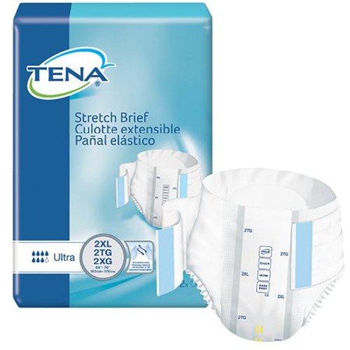 Unisex Adult Incontinence Brief TENA Stretch Ultra 2X-Large Disposable Heavy Absorbency 61390