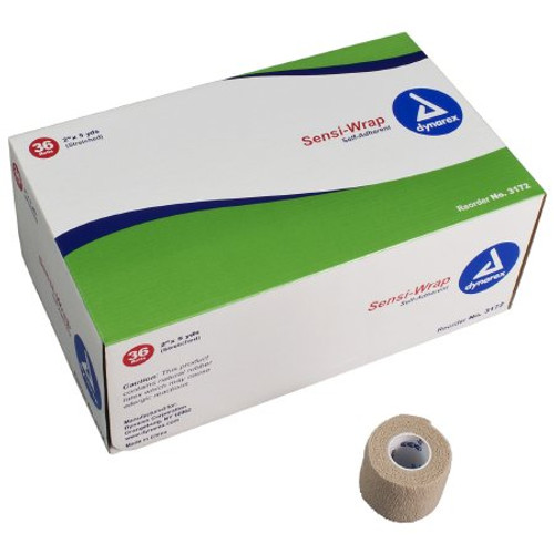 Cohesive Bandage Sensi-Wrap 2 Inch X 5 Yard Standard Compression Self-adherent Closure Tan NonSterile 3172