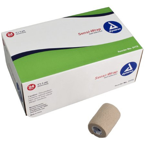 Cohesive Bandage Sensi-Wrap 3 Inch X 5 Yard Standard Compression Self-adherent Closure Tan NonSterile 3173