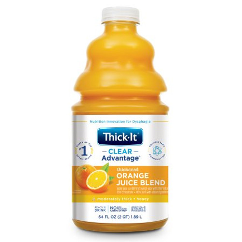 Thickened Beverage Thick-It Clear Advantage 64 oz. Bottle Orange Flavor Ready to Use Nectar Consistency B477-A5044 Case/4