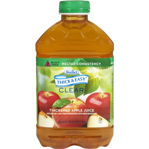 Thickened Beverage Thick Easy 46 oz. Bottle Apple Juice Flavor Ready to Use Nectar Consistency 28876