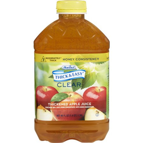 Thickened Beverage Thick Easy 46 oz. Bottle Apple Juice Flavor Ready to USe Honey Consistency 30634