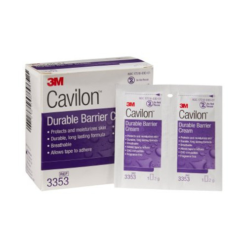 Skin Protectant 3M Cavilon 2 Gram Individual Packet Unscented Cream CHG Compatible 3353
