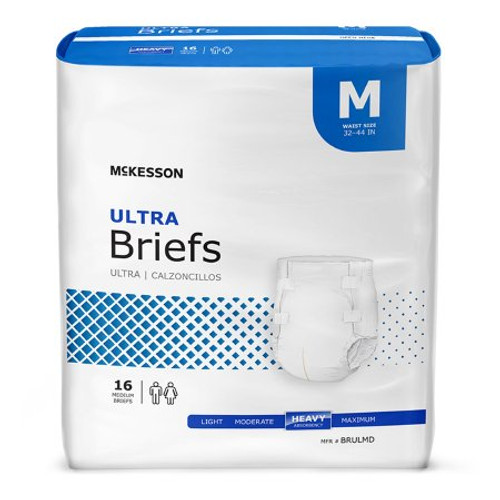 Unisex Adult Incontinence Brief McKesson Ultra Medium Disposable Heavy Absorbency BRULMD