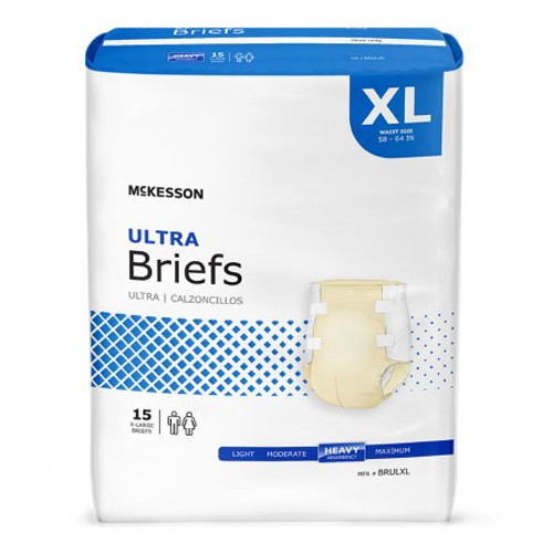 Unisex Adult Incontinence Brief McKesson Ultra X-Large Disposable Heavy Absorbency BRULXL