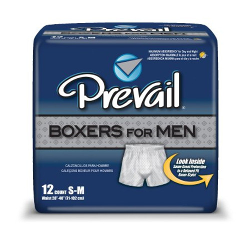 Male Adult Absorbent Underwear Prevail Boxers for Men Pull On Medium Disposable Heavy Absorbency PBM-512