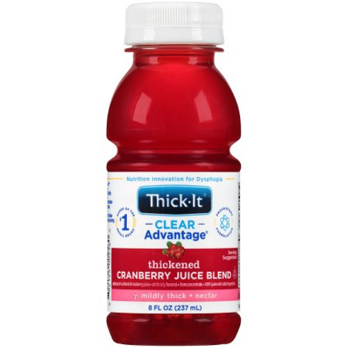 Thickened Beverage Thick-It Clear Advantage 8 oz. Bottle Cranberry Flavor Ready to Use Nectar Consistency B459-L9044