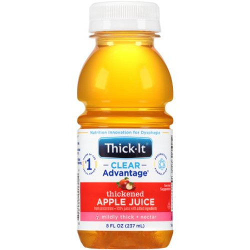 Thickened Beverage Thick-It Clear Advantage 8 oz. Bottle Apple Flavor Ready to Use Nectar Consistency B455-L9044