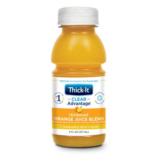 Thickened Beverage Thick-It Clear Advantage 8 oz. Bottle Orange Flavor Ready to Use Honey Consistency B478-L9044